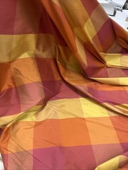 Dupioni Stripes 100% Silk Fabric 54″ Wide, (502 )Sold By Yard Orange/pink/yellow