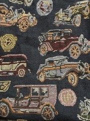 Old Automobiles Cars Print Fabric 54”x80” Upholstery Plus Pillow Remnant Size