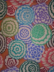 Full 2 Yards Fabric Deco Design Red Blue Orange Green Kaffe Fassett Collective