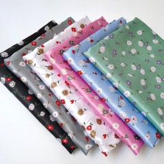1 yard X 1.48 meter Retro Satin Fabric Floral Scarf Lining Material Sewing