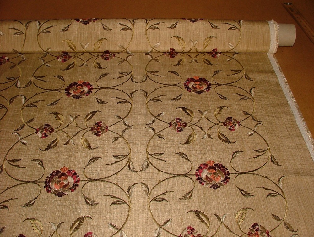 iLiv Embroidered Curtain Fabric 1.6 Metres Inca Classic Upholstery Cushion