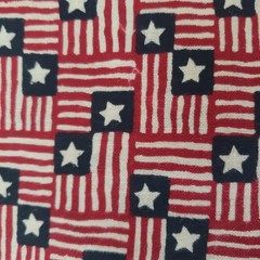 3 Yards Patriotic Americana Flag Fabric Red White Blue Primitive Cotton Quilting