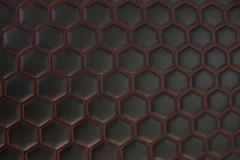 Hexagon Quilted Vinyl Grain Faux Leather Car Upholstery Fabric | 2″-5cm Stitched