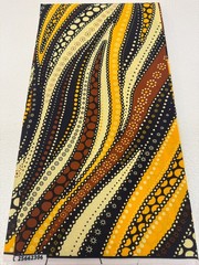 Polyester African Wax Prints Fabrics-Golden Cream Dark Blue Black Brown Yellow