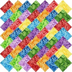 Vibrant 12×12″ 50-Piece Paisley Cotton Fabric Squares for Quilting & Crafts