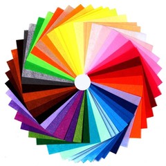 45Pcs Felt Fabric Sheets 6 x 6 inches, Assorted Colors Non Woven Felt Sheets,…