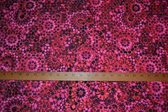 Stretch knit synthetic apparel fabric, pink floral print, 62″ x 3 yards
