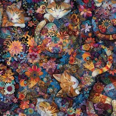 CALICO CAT from Timeless Treasures – bty – item #CD4113-MULTI