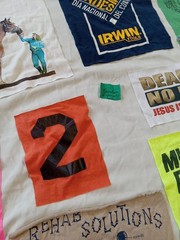 Assorted Lot Of 17 T-shirt Graphics Fabric Cutouts- For Art, Sewing, & Craft
