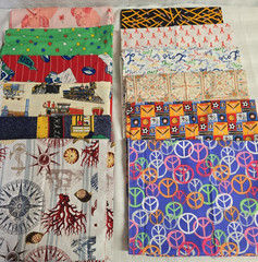 Lot of 12 Cotton Cotton Blend Fabric Pieces 1 Yard Novelty Prints Quilt Craft