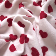Red Heart Fleece Fabric 58″ Wide Valentine Hearts Fleece Yard Crimson