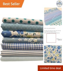 Cotton Fabric Quilting Patchwork Fat Quarter Bundles Blue Flowers 20″ x 20″