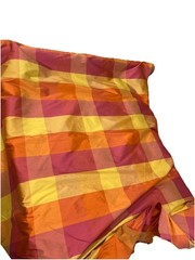 Dupioni Stripes 100% Silk Fabric 54″ Wide, (502 )Sold By Yard Orange/pink/yellow