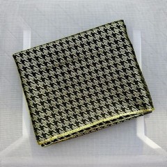 Fabric Remnant – Metallic Gold + Black Houndstooth Textile – 26.5 x 42 inches