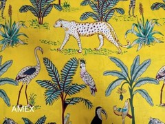 2.5 Yard Hand Block Print Handmade Cotton Indian Natural Sanganeri Print Fabric.