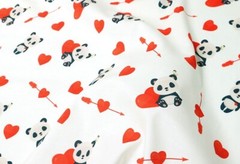 Sweet Cupid Panda Patterned Fabric made in Korea by the Half Yard