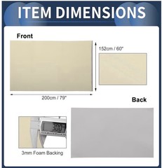 79″ x 60″W Auto Headliner Fabric 1/8″ Foam Backed Car Roof Lining Beige