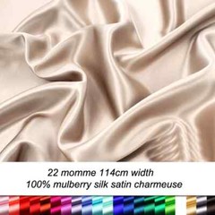 45”Wide By Yard Natural Silk Charmeuse Fabric 22momme Pure Silk Satin Material
