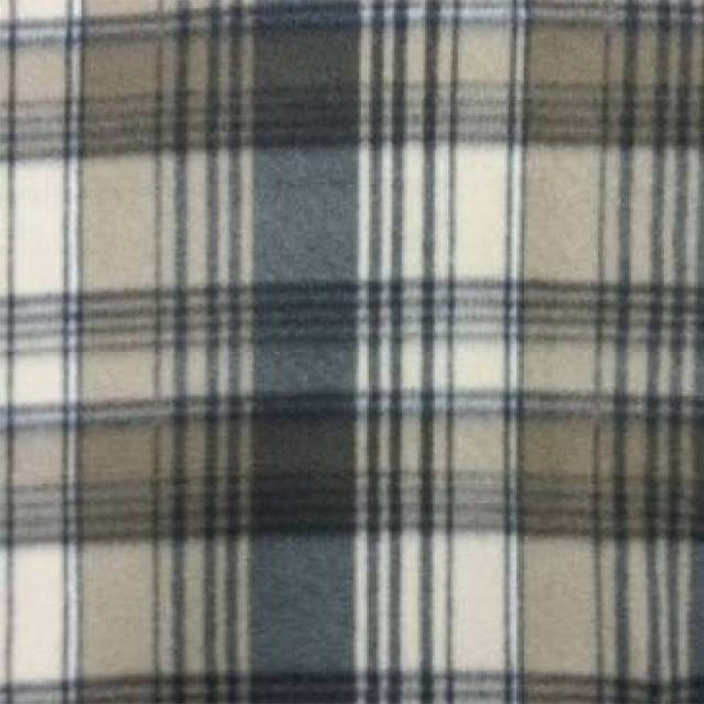 Camel & Charcoal Plaid Fleece Fabric – 60″ Wide – Sold by The Yard & Bolt