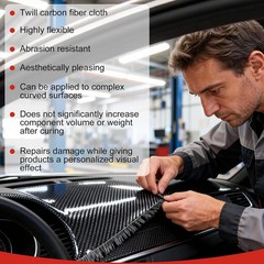 Carbon Fiber Repair Kit 8×23.6 Inch Cloth 100g Epoxy Resin Hardener Tools Set…