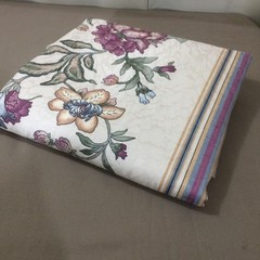 Vintage 1990 Margin Designs Floral Stripe Home Decor Fabric 1.5 Yds 58″ Wide