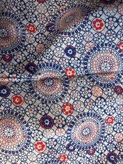 Vintage Red White And Blue Circles Fabric