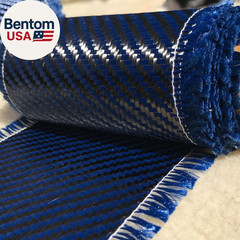 5 Ft X 1 Meter Wide (39.8 In) – Carbon Fiber Aramid Fabric – Blue – 3K – 240G/Me