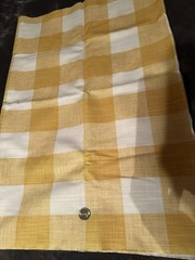 Yellow and White Linen Big Buffalo Check (74.5”X 27”Yd)