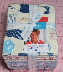Riley Blake Designs RED, WHITE AND BANG by Sandy Gervais Fat Quarter Bundle 30 p