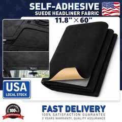 Suede Auto Headliner Fabric for Car Truck SUV RV Boat Home Repair Adhwsive Black