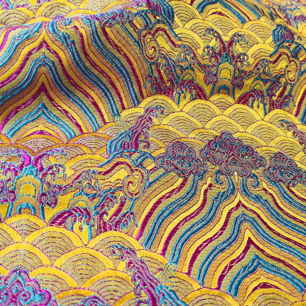 Viscose China Brocade Fabric 29″ Wide By Yards Retro Weave Patterned Material