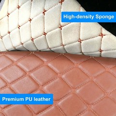 59″ W Vinyl Faux Leather Fabric Car Upholstery Home DIY Quilted 1/3/5 Yard Brown