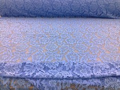 Embroidered Stretch Lace Apparel Fabric Sheer Floral Cornflower Blue ZZ410