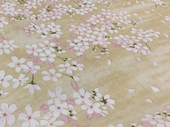 Japanese Summer Kimono Fabric Sakura Cotton Dobby Breathable Yukata Textile 50cm