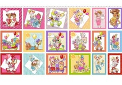 Loralie Designs – Its A Party Quilting Panel – Birthday Cake, Presents, Balloon