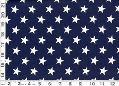 Large White Stars on Dark Blue Quilting & Sewing Fabric by Yard #594