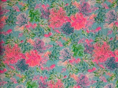 Lilly Pulitzer Slub Cotton Celestial Blue Cay to My Heart 1 yd (36″x60¨)