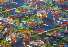 Vintage 1999 Hoffman International Fabrics Retro Race Cars CRK 672 9 Yds x 45”