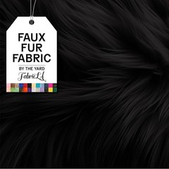 Hypoallergenic Black Faux Fur Fabric – 36″ x 60″ – Perfect for All Crafts