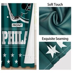 Eagles Philadelphia Curtains,Football Themed Blackout Curtains with Rod Pocket