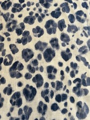 Fabric Thibaut PANTHERA Navy 100% Linen Printed Sold as 7 Continuous Yards New