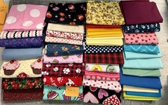 Large Lot Of Fabric Remnants, Large, And Small Pieces. 5+ Pounds. Box 2