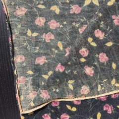 Vintage Black Rose Floral Print Acrylic? Sweater Knit Stretch Fabric 35Wx58L