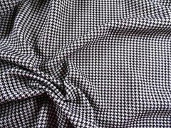 Printed Bullet Liverpool Textured Fabric Stretch Micro Houndstooth Black T104