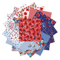 10in Squares Red, White & Sweet, 42pcs/bundle