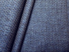 Upholstery Fabric – Resists Stains Yarn Dyed Basketweave Solid – Denim / Tan
