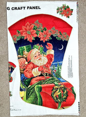 Cranston VIP Santa Jumbo Christmas Stocking Panel Cut & Sew 30” Laurie Cook