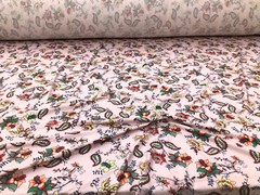 Printed Rayon Spandex 4 way Stretch Apparel Fabric Pink Orange Red Floral G301