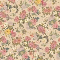 Korean Traditional Art of Flower Floral Patterned Fabric made in Korea BTHY