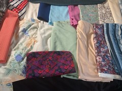 Vintage Polyester Fabric Remnants Scraps Slow Stitch Junk Journals Crafts – 4 oz